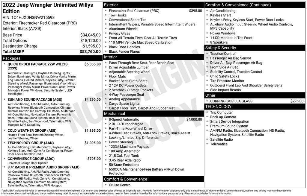 Used 2022 Jeep Wrangler Unlimited Willys SUV