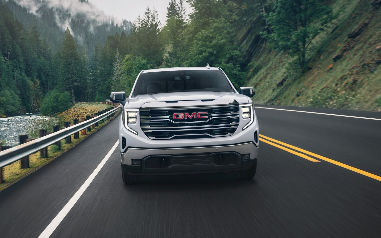  Front view of a 2026 GMC Sierra 1500 SLT
