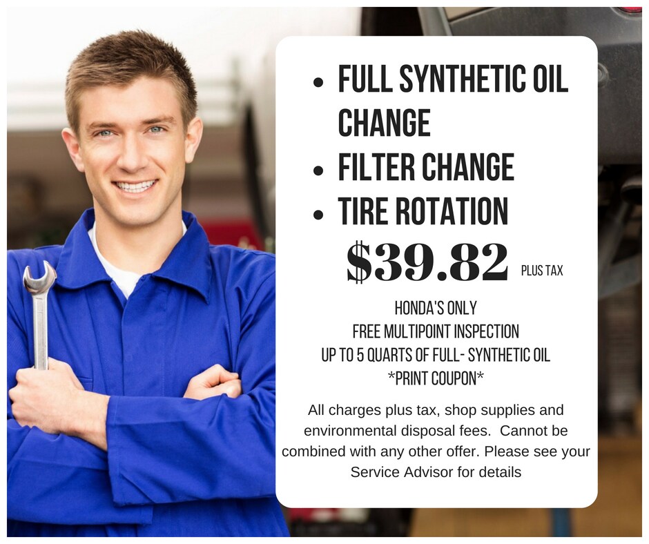 Honda Service, Parts & Accessories Specials in Bentonville Frank