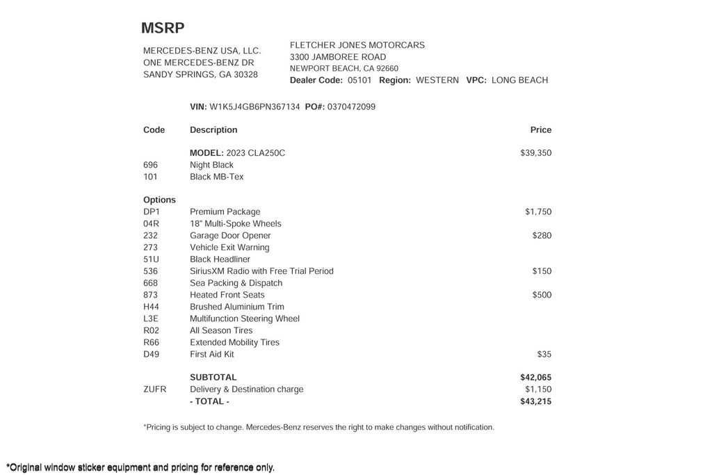 Certified 2023 Mercedes-Benz CLA CLA 250 Coupe Coupe