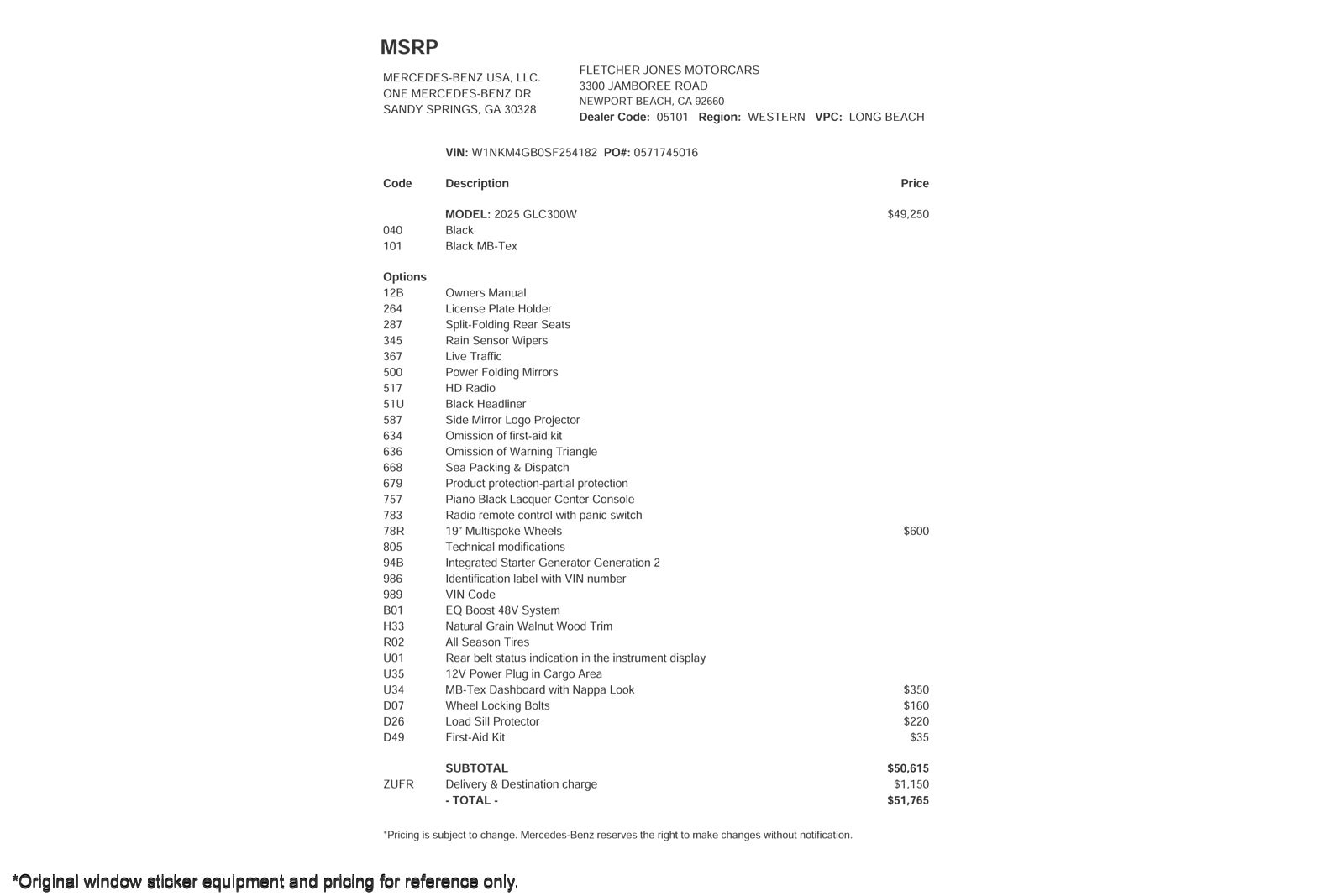 Certified 2025 Mercedes-Benz GLC Base with VIN W1NKM4GB0SF254182 for sale in Signal Hill, CA