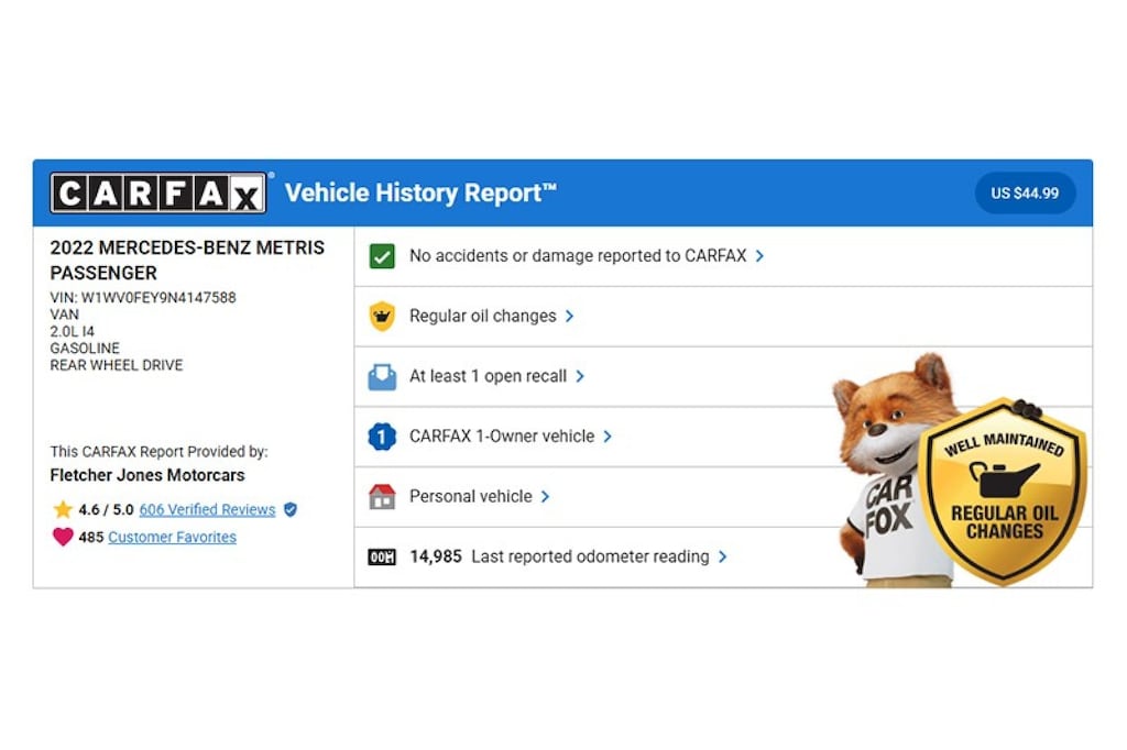 Used 2022 Mercedes-Benz Metris Passenger Van Standard Roof 126 Wheelbase