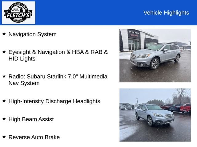 Used 2017 Subaru Outback Limited with VIN 4S4BSANC5H3273825 for sale in Petoskey, MI