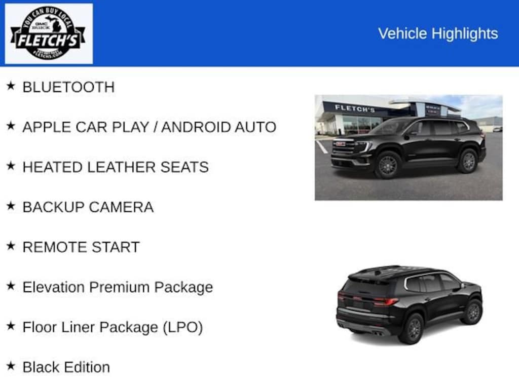 New 2026 GMC Acadia Elevation SUV