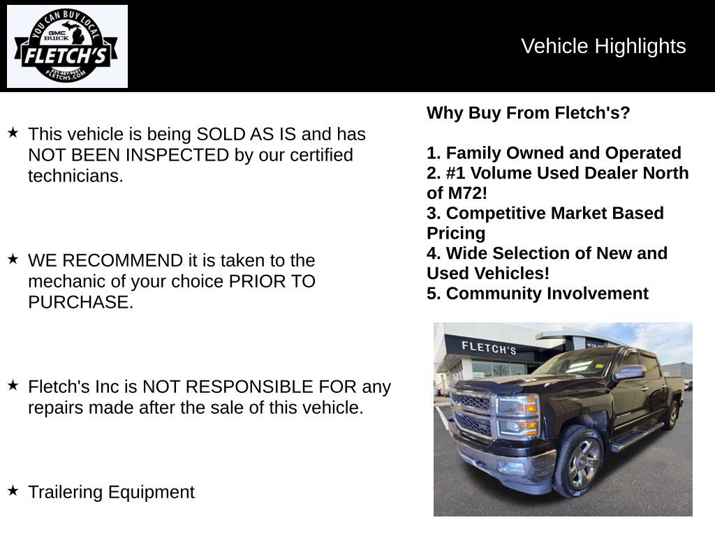 Used 2014 Chevrolet Silverado 1500 LTZ with VIN 3GCUKSEC4EG114287 for sale in Petoskey, MI