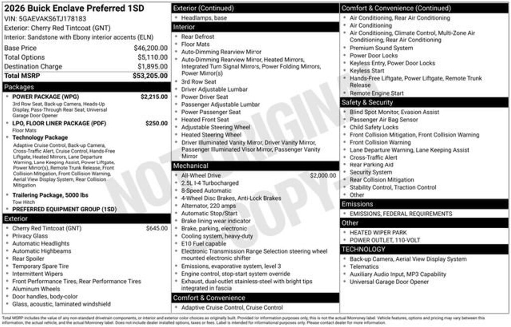 New 2026 Buick Enclave Preferred SUV