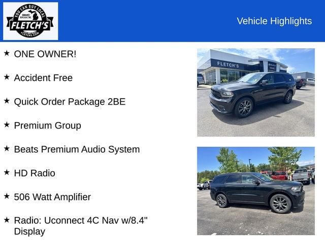 Used 2018 Dodge Durango GT with VIN 1C4RDJDG0JC174210 for sale in Petoskey, MI
