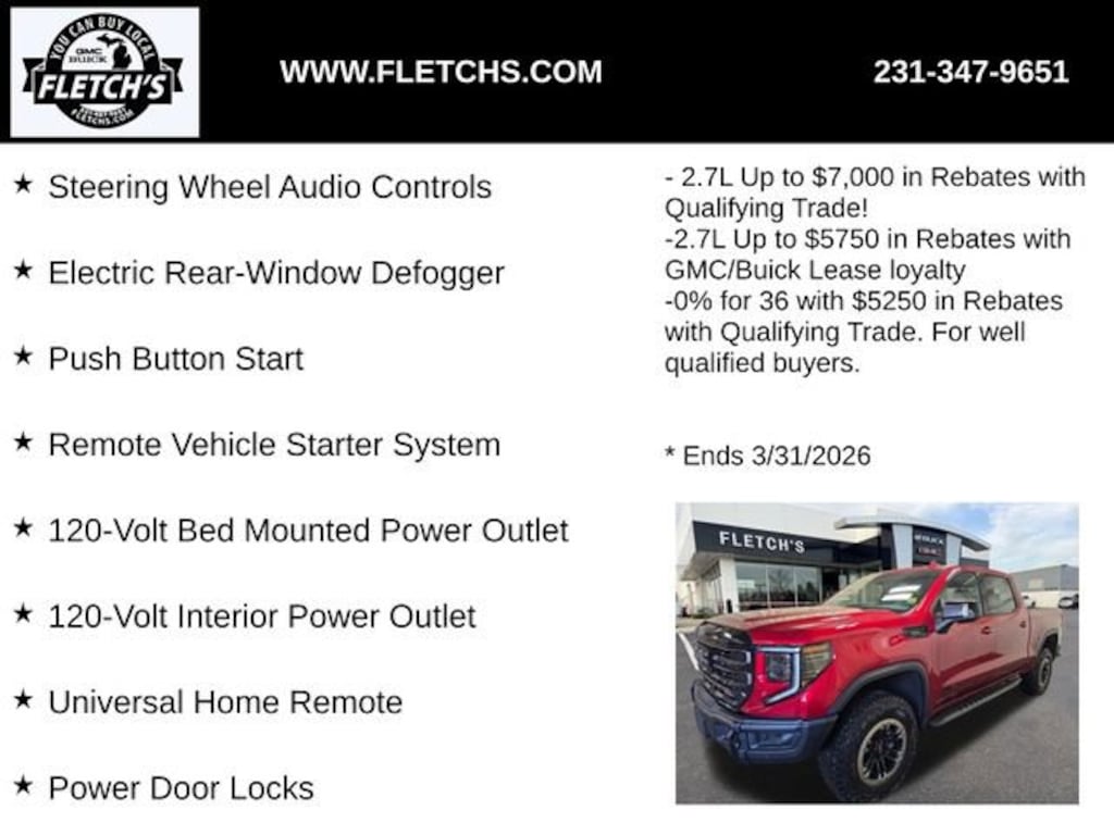 New 2026 GMC Sierra 1500 AT4X Truck