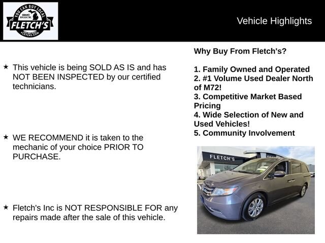 Used 2015 Honda Odyssey EX with VIN 5FNRL5H49FB125091 for sale in Petoskey, MI
