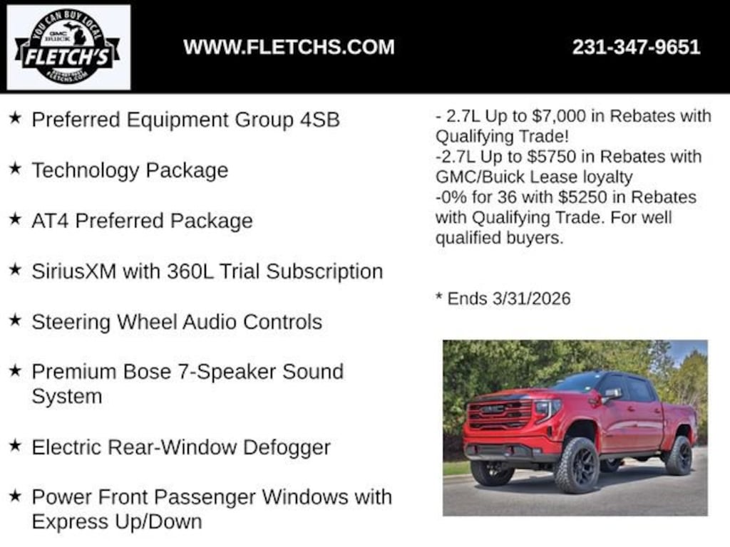 New 2026 GMC Sierra 1500 AT4 Truck