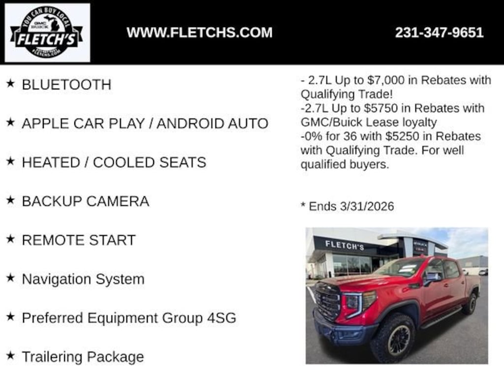 New 2026 GMC Sierra 1500 AT4X Truck