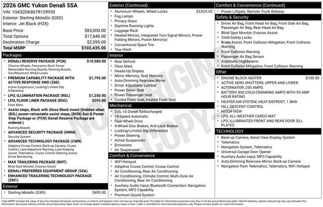 2026 GMC Yukon SUV 