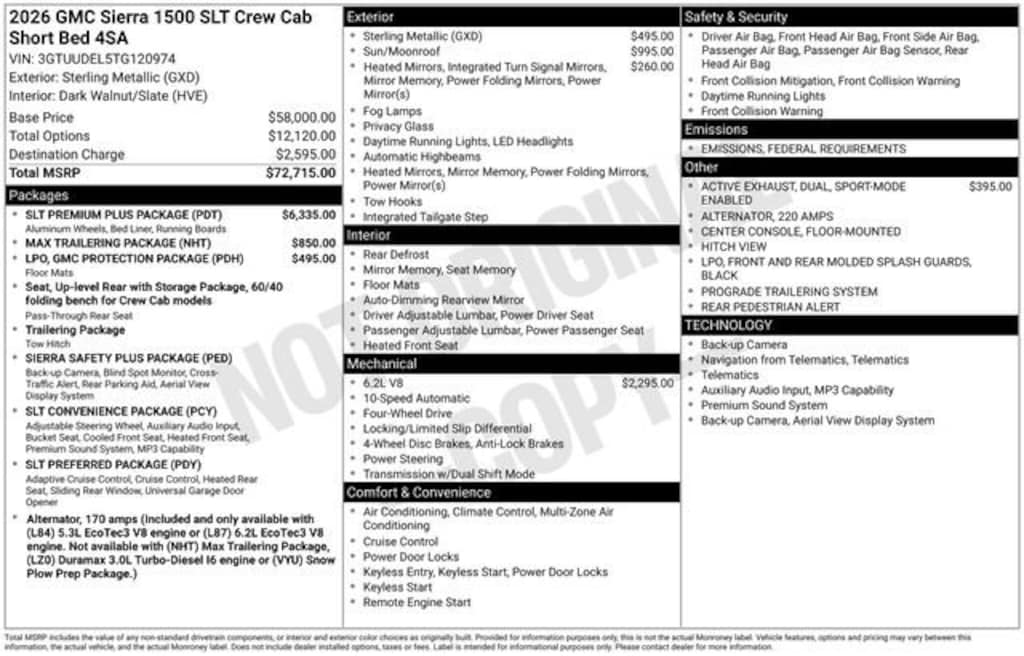 New 2026 GMC Sierra 1500 SLT Truck