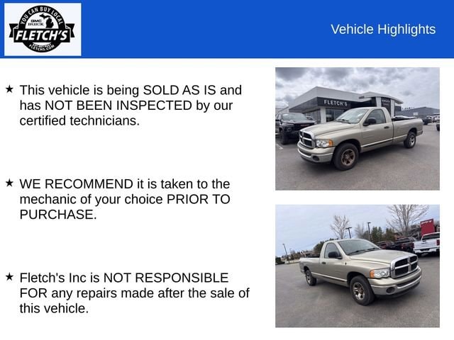 Used 2005 Dodge Ram 1500 Pickup ST with VIN 1D7HA16N95J511061 for sale in Petoskey, MI