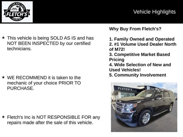 Used 2016 Chevrolet Tahoe LT with VIN 1GNSKBKC2GR256594 for sale in Petoskey, MI