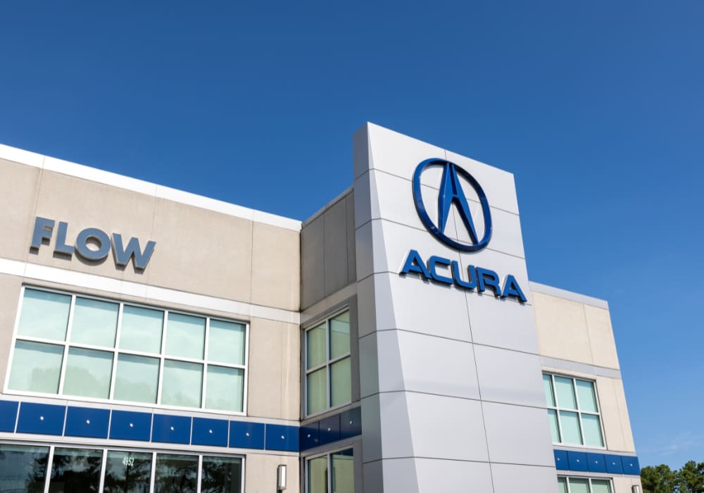 Storefront of the Flow Acura of Wilmington dealership in Wilmington, NC