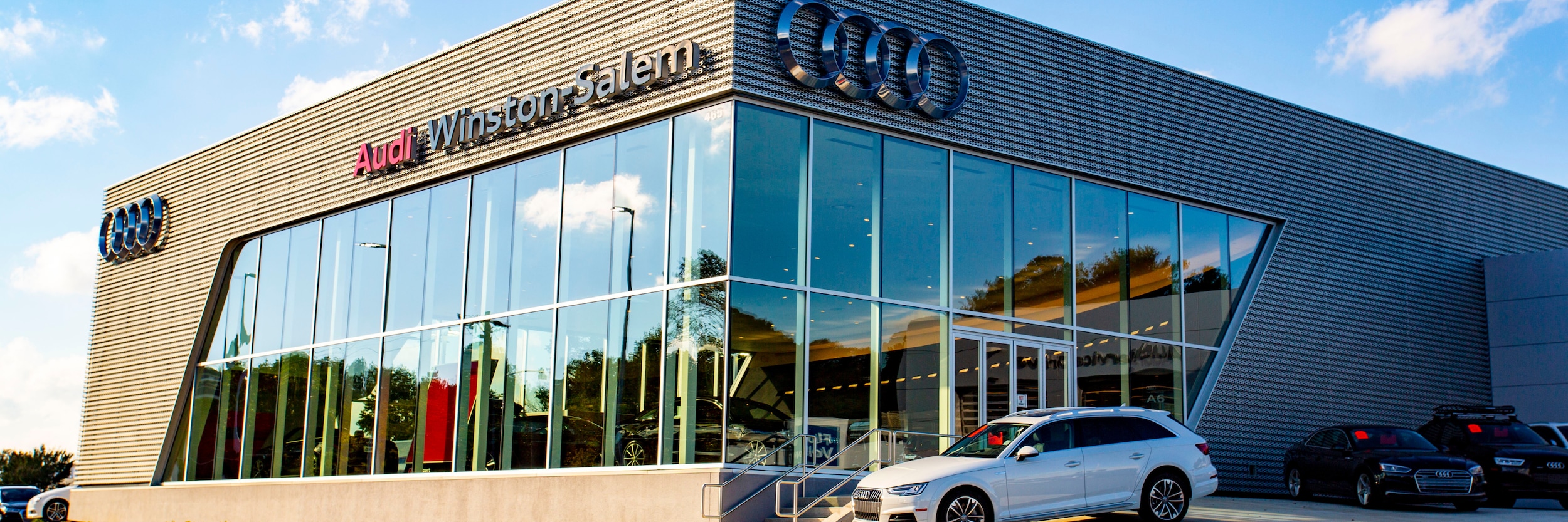 storefront of Audi dealership in Winston Salem North Carolina