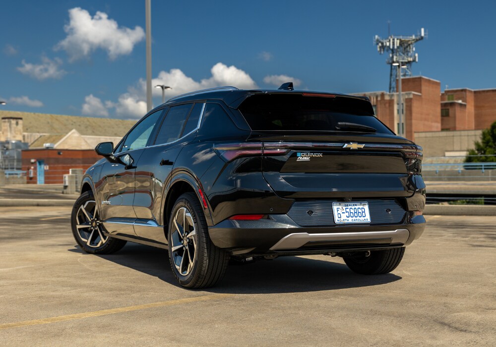 Read photo of a 2024 Chevrolet Equinox EV parked on the top floor of a parking garage