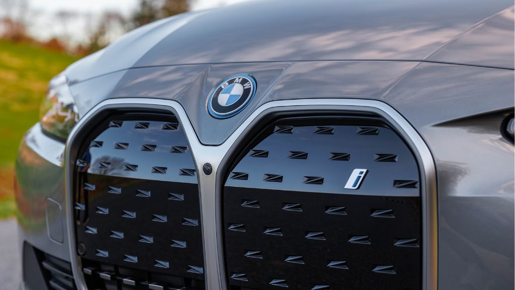 2024 BMW i4 used EV closeup of front grille