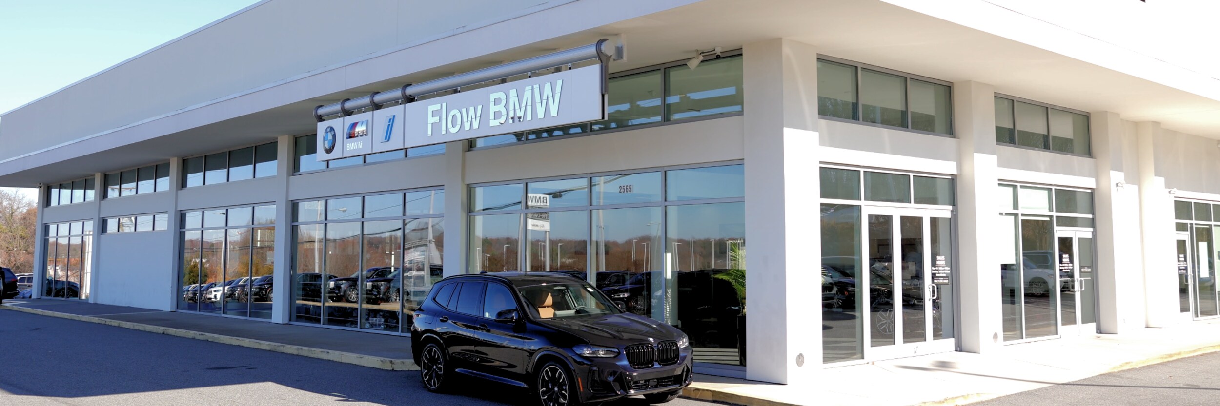 Storefront of Flow BMW dealership in Winston Salem NC