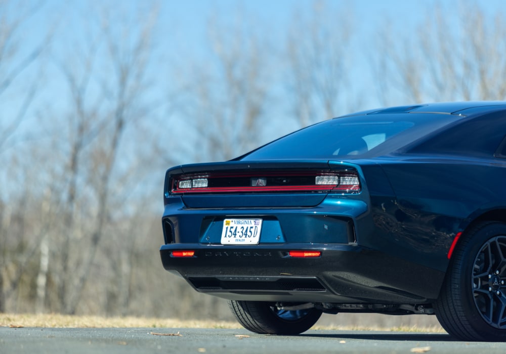 Photo shows the rear of a 2025 Dodge Charger with a Virginia license plate