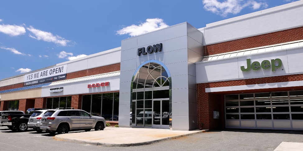 flow-cdjr-charlottesville-storefront.jpg A storefront photo of the CDJR dealership in Charlottesville, VA