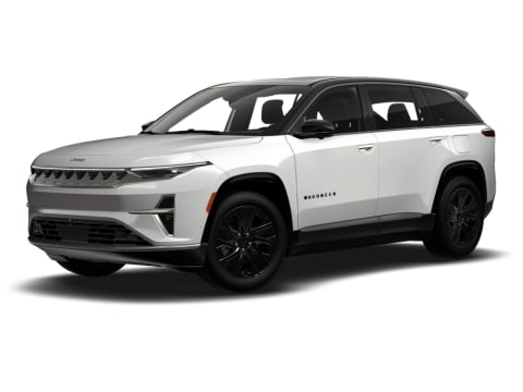 Silver Jeep Wagoneer S in front of a white background