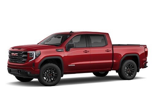 sierra-1500-for-sale.jpg Driver's side exterior view of the 2025 GMC Sierra 1500. The truck is red and the background is white