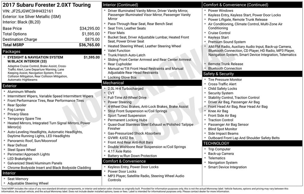 Used 2017 Subaru Forester 2.0XT Touring SUV