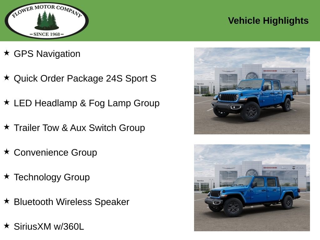 New 2025 Jeep Gladiator SPORT S 4X4 Pickup