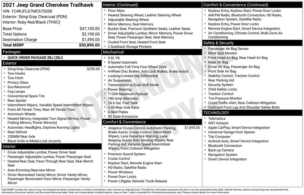 Used 2021 Jeep Grand Cherokee Trailhawk SUV