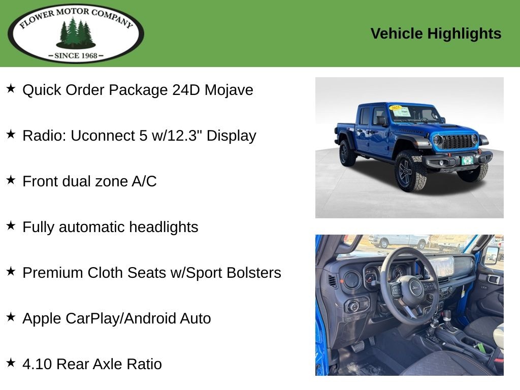 New 2025 Jeep Gladiator MOJAVE 4X4 Pickup