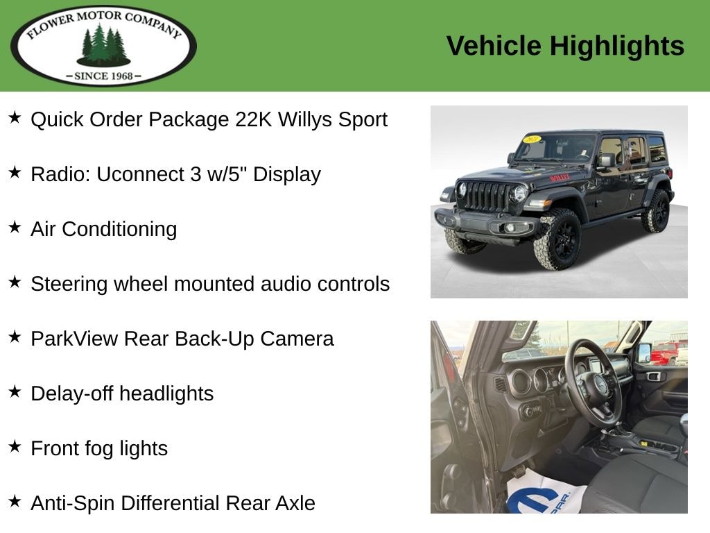 Used 2021 Jeep Wrangler Unlimited Willys SUV