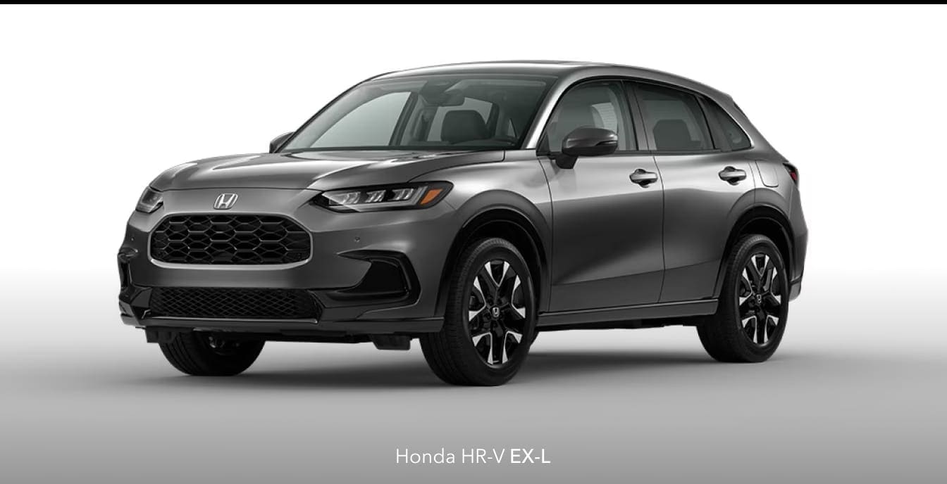 A sleek, gray Honda HR-V EX-L is shown on a white background.