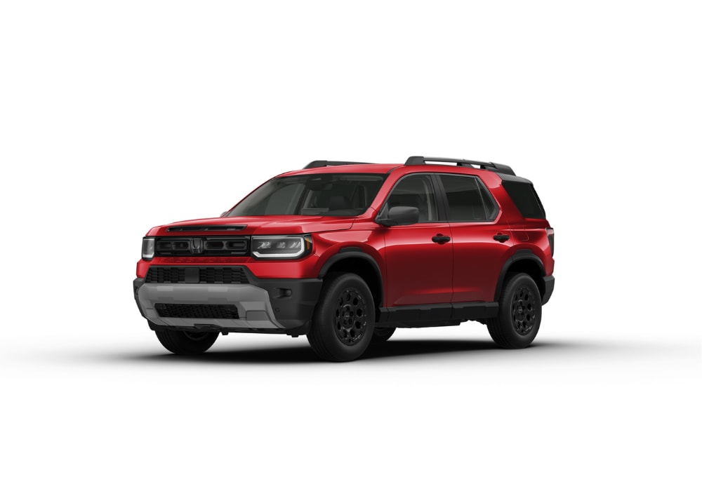 Red 2026 Honda Passport in front of a white background