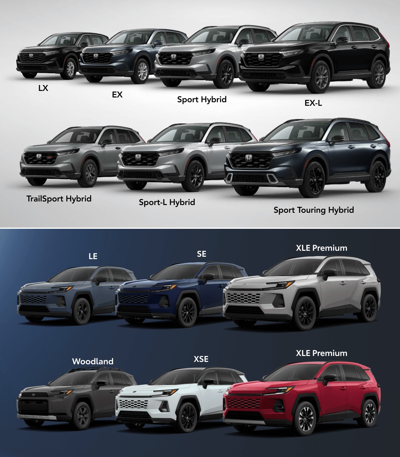 Honda CR-V vs. Toyota RAV4 Trims