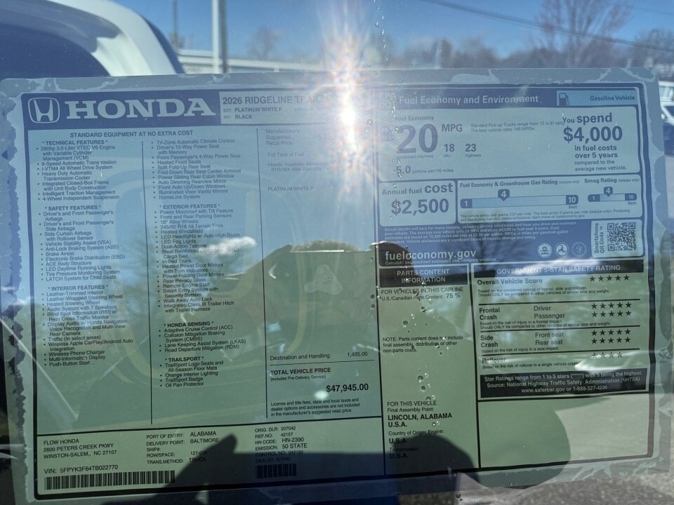 2026 Honda Ridgeline RTL - Photo 33