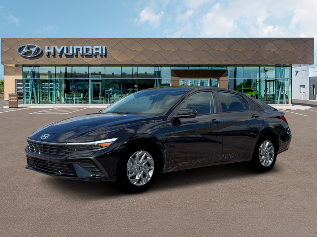 New 2026 Hyundai Elantra Hybrid Blue Sedan