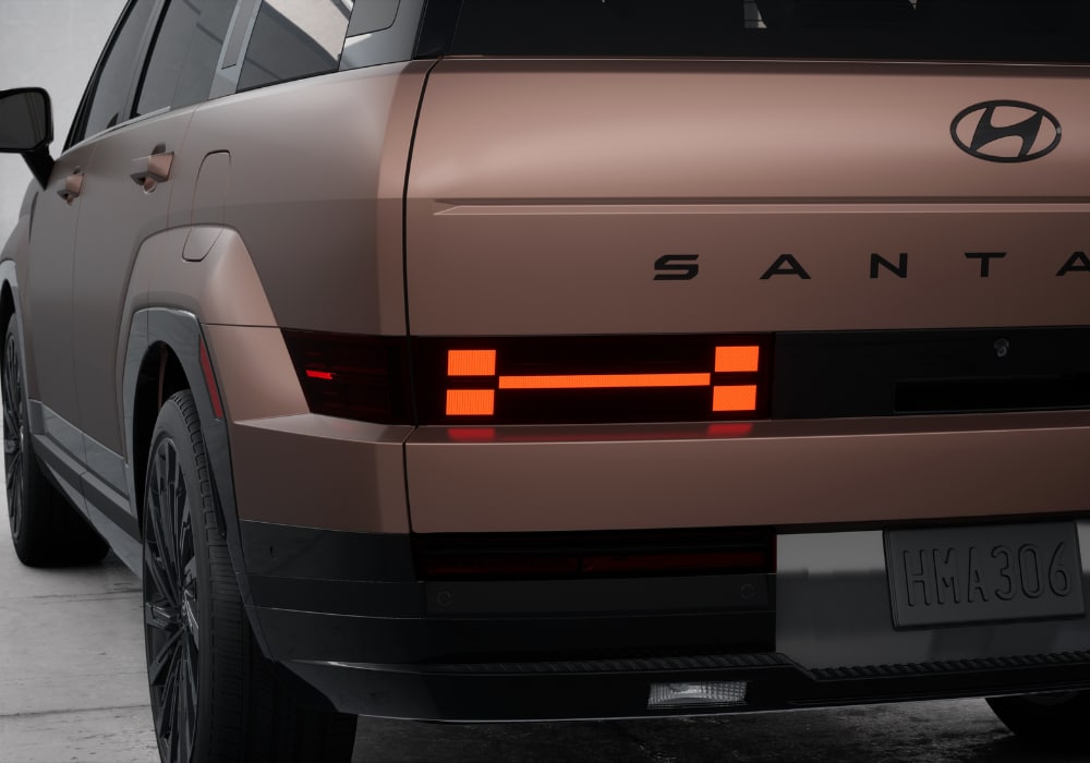 Rear view of a 2025 Hyundai Santa Fe SUV
