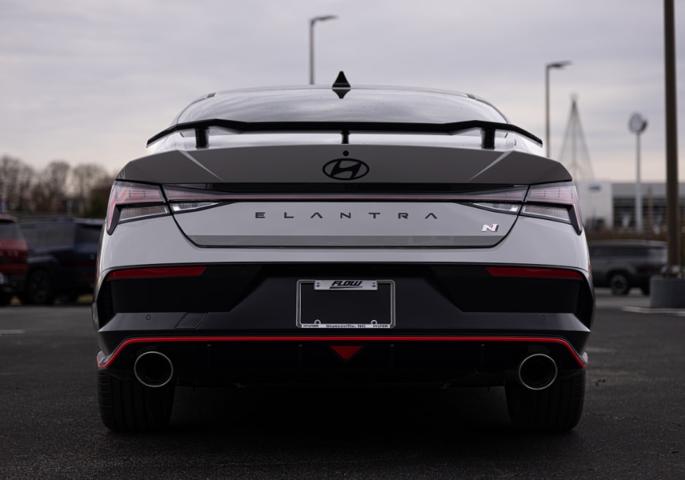 Exterior rear view of the 2026 Hyundai Elantra for sale