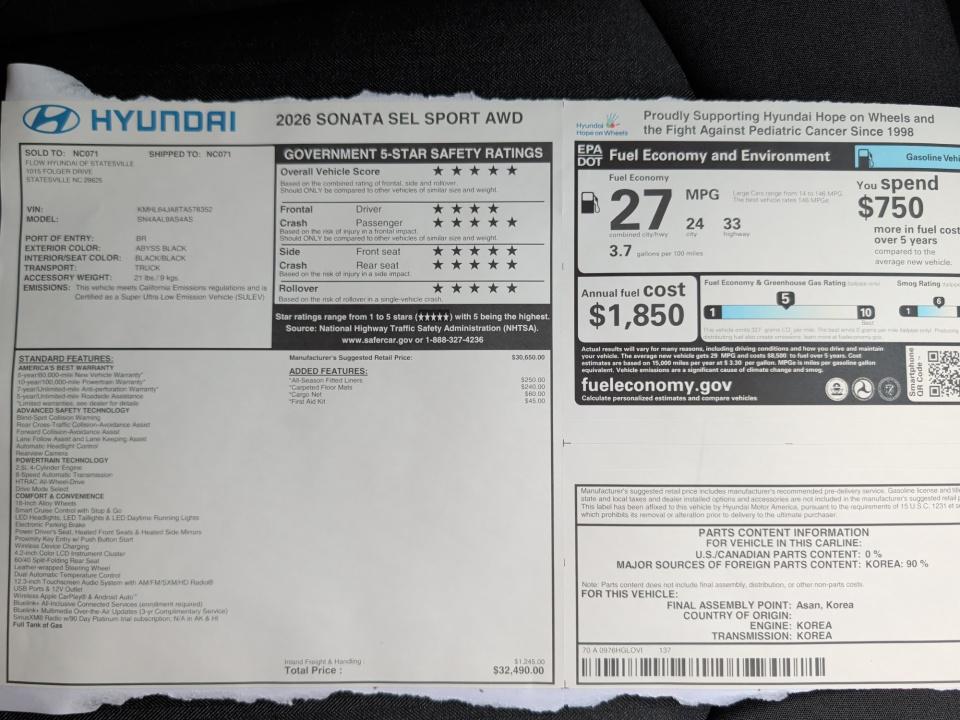 2026 Hyundai Sonata SEL - Photo 33