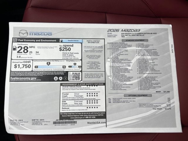 2026 Mazda Mazda3 Carbon Edition - Photo 34