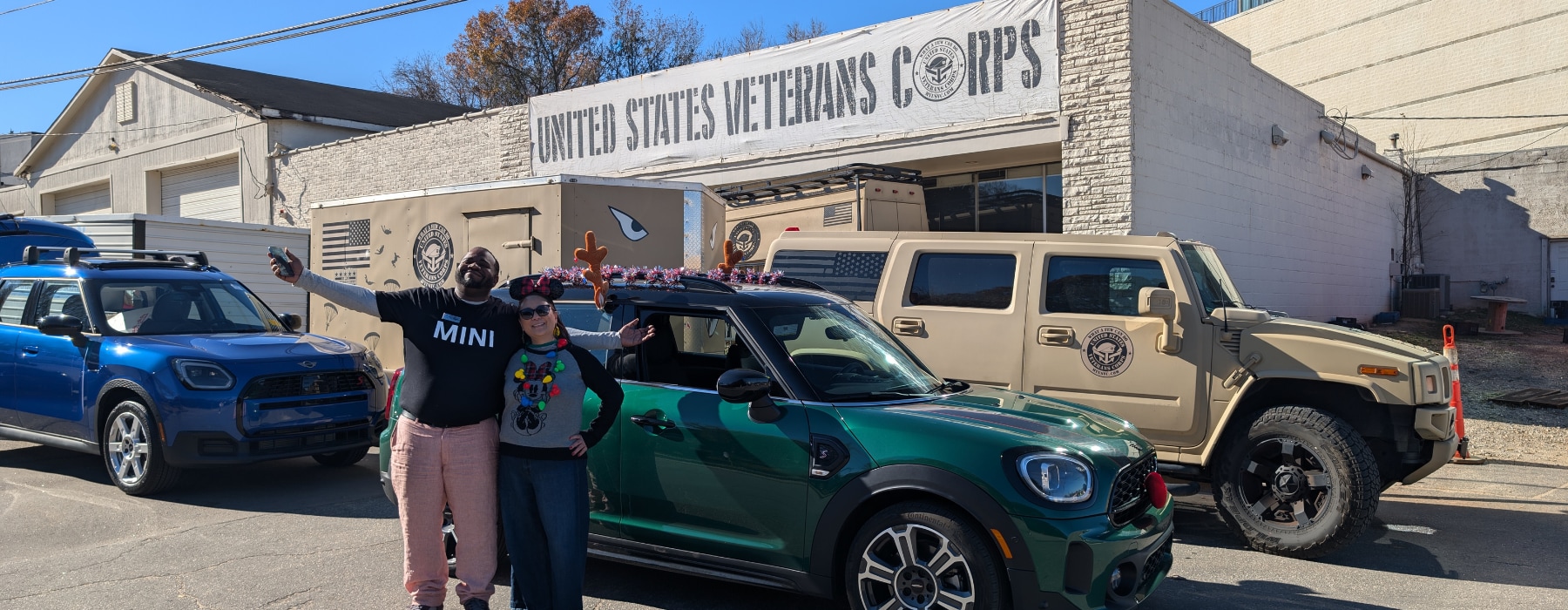 staff members from Flow MINI of Raleigh at the US Veterans Corps toy drive