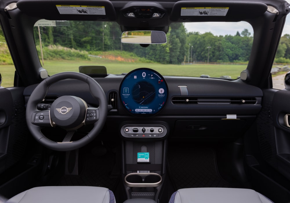 2026 Mini Cooper Convertible interior, including the front dash