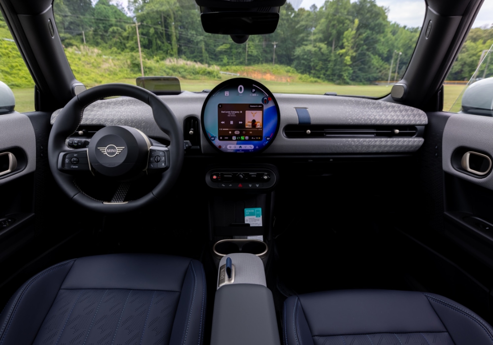 Mini Cooper 2 Door interior featuring the infotainment system