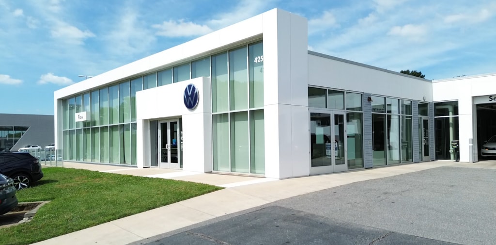 storefront of Volkswagen dealership in Winston Salem NC