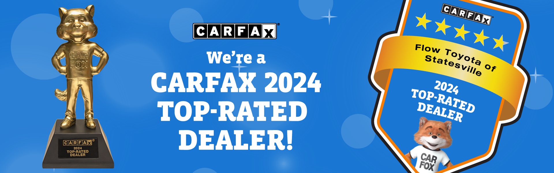 Carfax top rated dealer award given to Flow Toyota of Statesville