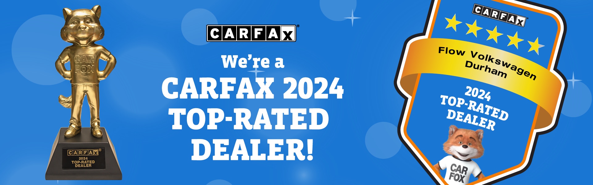 Carfax top rated dealer award given to Flow Volkswagen of Durham