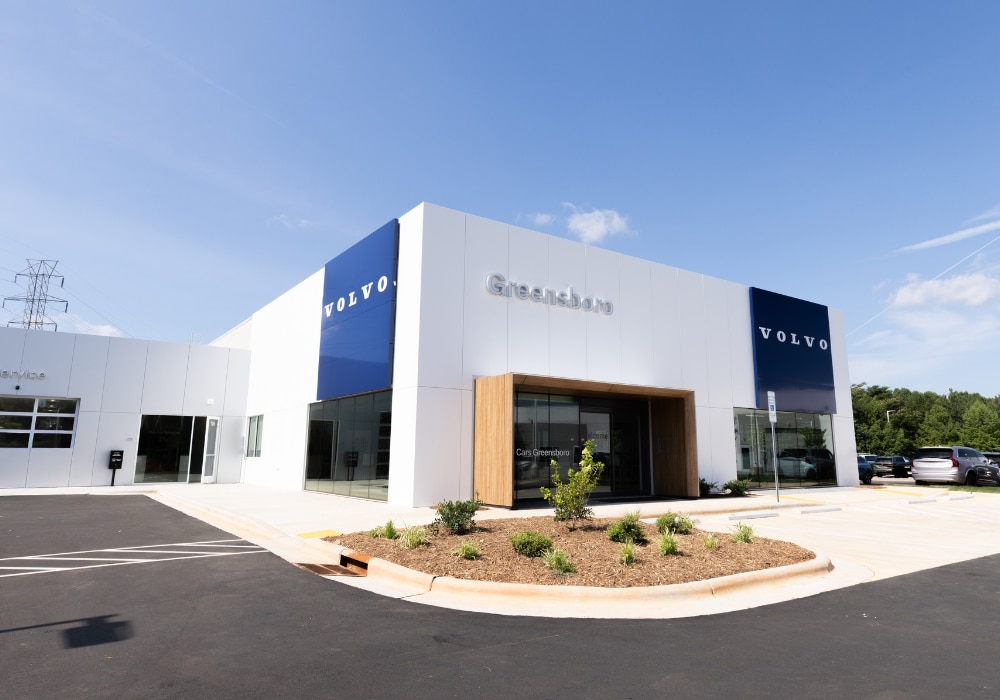 storefront photo of the new flow volvo cars greensboro dealership
