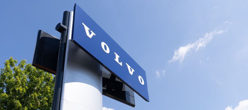Volvo sign at Flow Volvo Cars Greensboro dealership